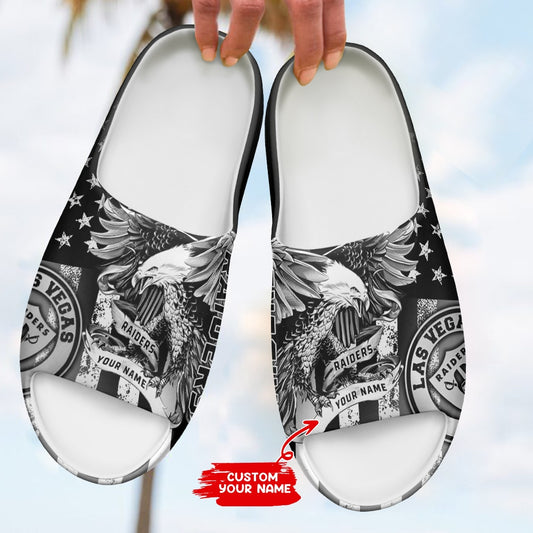 Las Vegas Raiders Personalized Yeezy Slippers Shoes SPT076