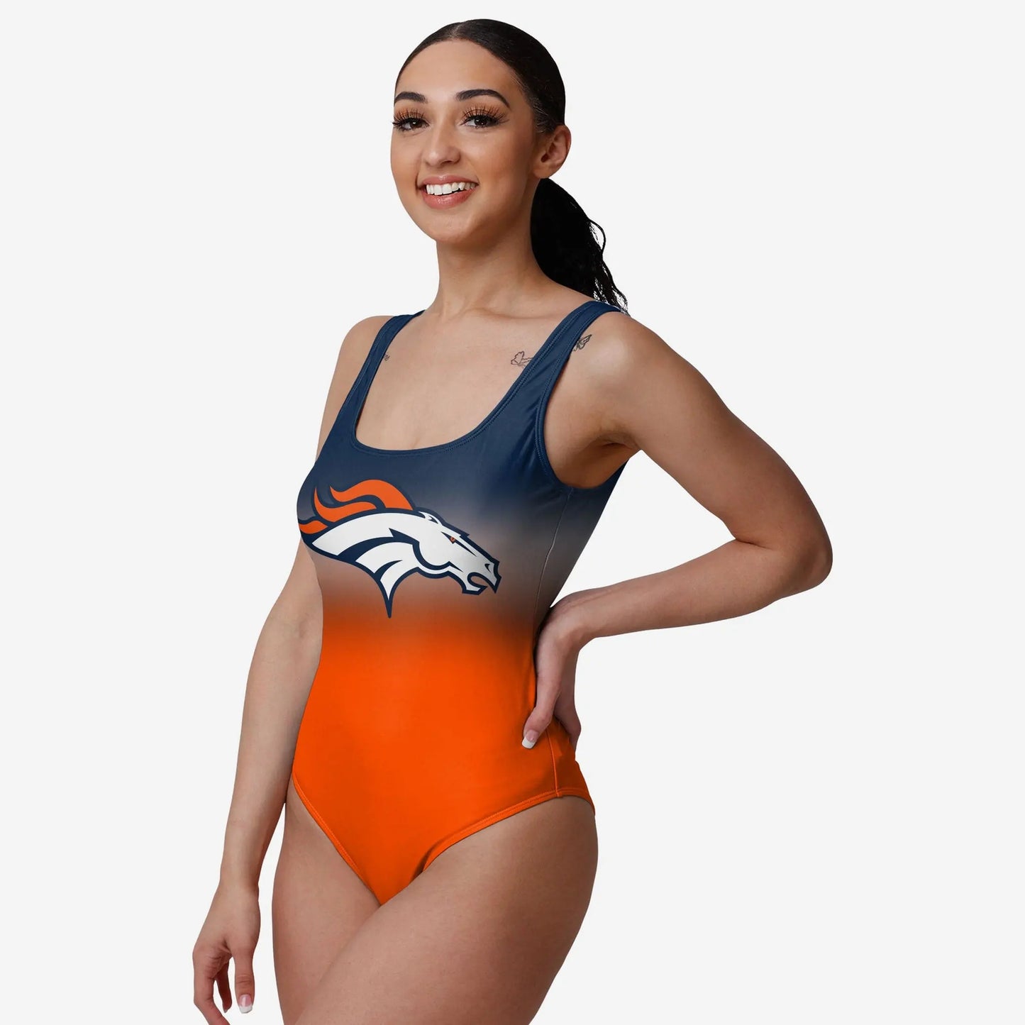 Denver Broncos Women Gametime Gradient Summer One Piece Bathing Suit AZBTOPBS000006