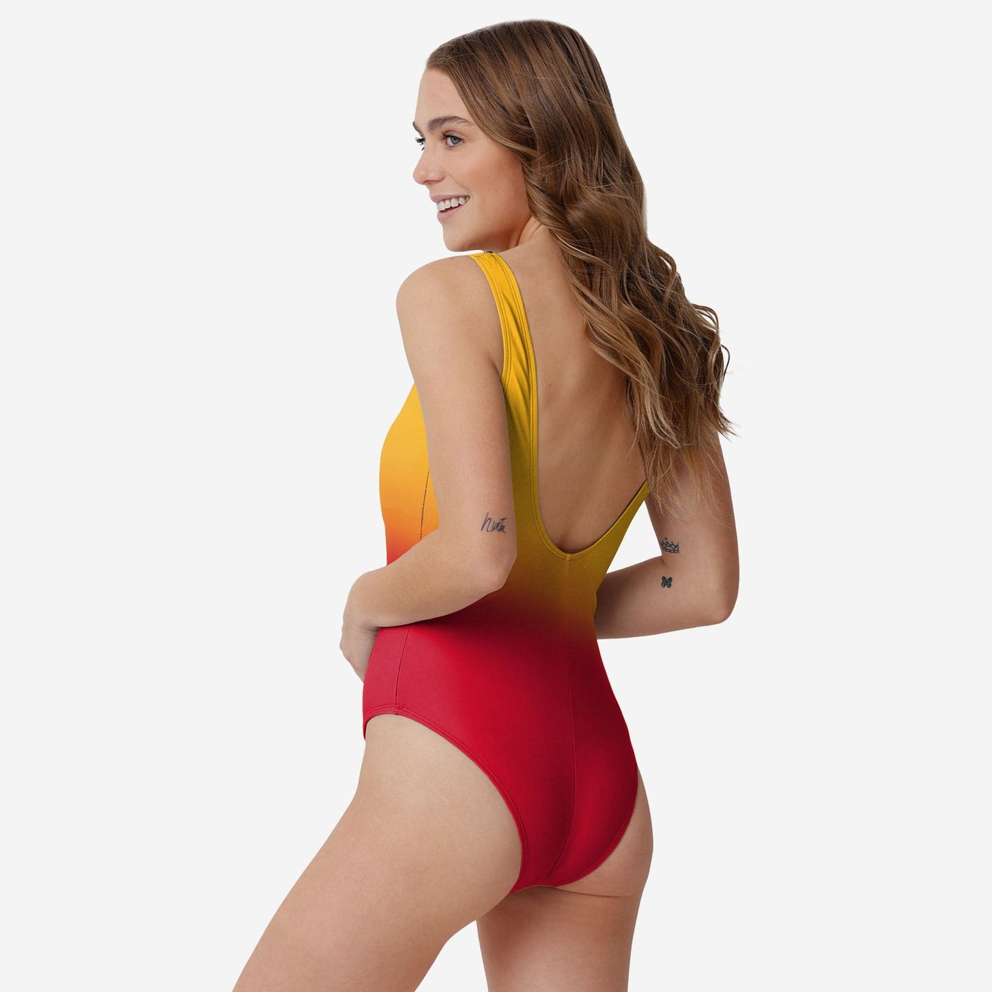 Kansas City Chiefs Women Gametime Gradient Summer One Piece Bathing Suit AZBTOPBS000014
