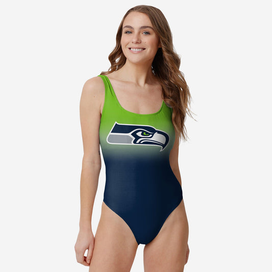 Seattle Seahawks Women Gametime Gradient Summer One Piece Bathing Suit AZBTOPBS000004