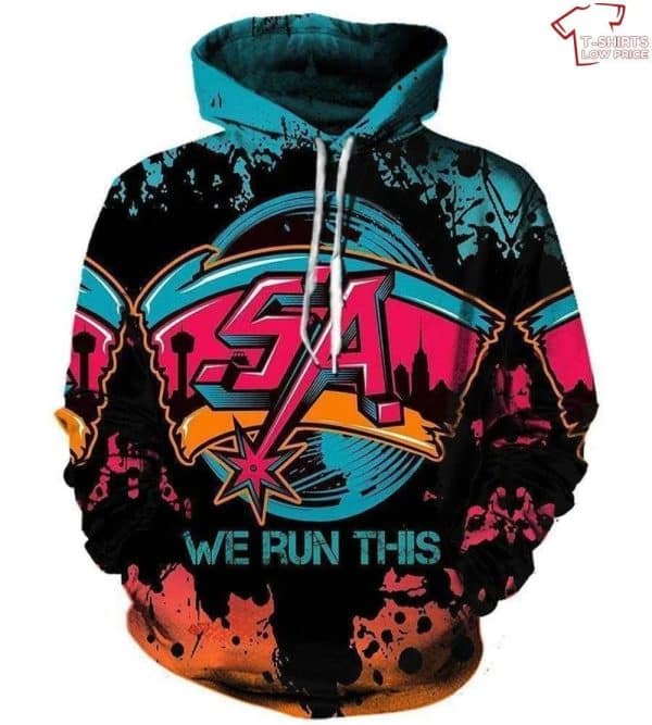San Antonio Spurs All Over Printed Hoodie BB695