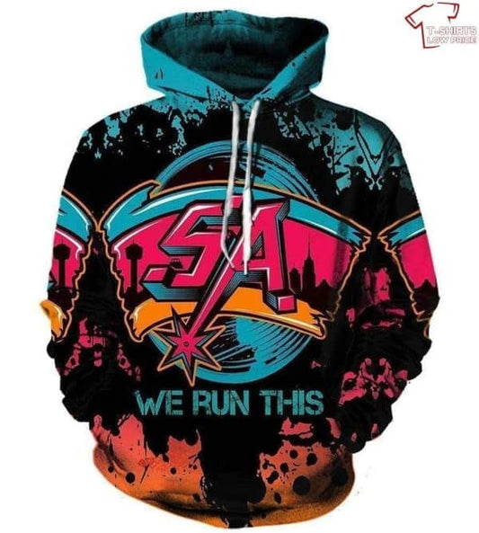 San Antonio Spurs All Over Printed Hoodie BB695