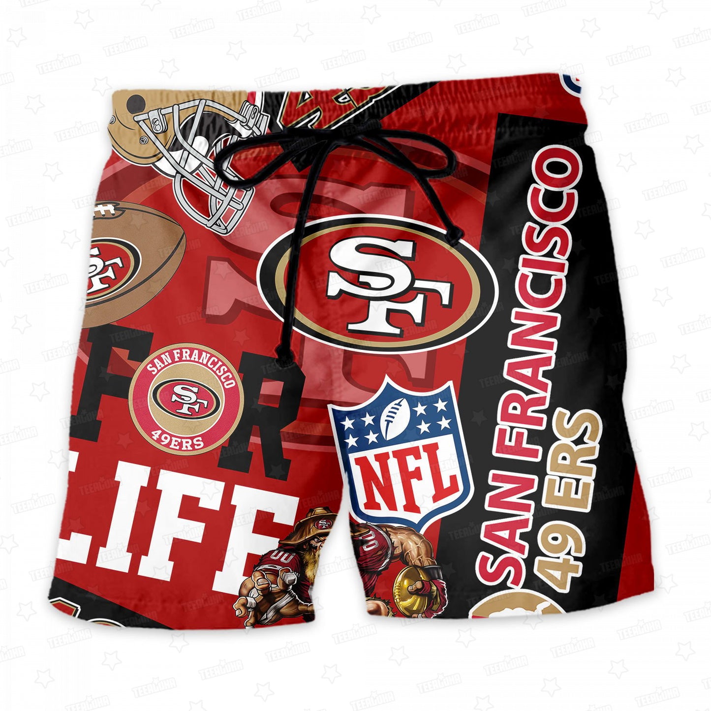 San Francisco 49ers Custom Limited Edition For Life Hawaiian Shirt and Shorts AZHAHWSS000269