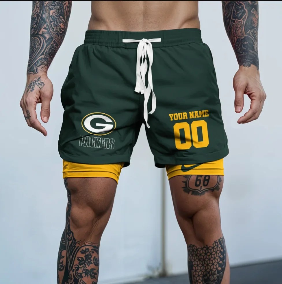 Green Bay Packers New Trending Men Double Layer Casual Shorts AZHADLCS000005
