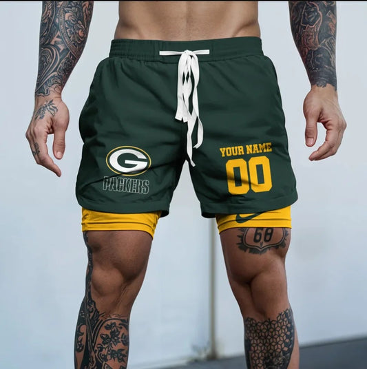 Green Bay Packers New Trending Men Double Layer Casual Shorts AZHADLCS000005