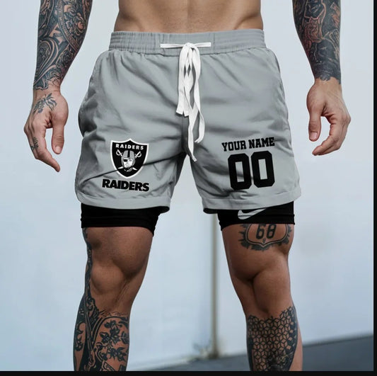 Las Vegas Raiders New Trending Men Double Layer Casual Shorts AZHADLCS000007
