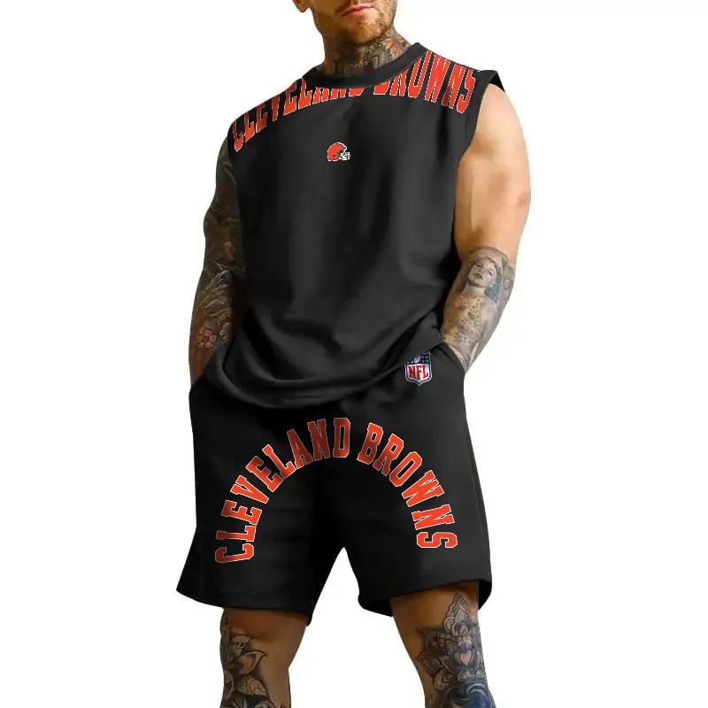Cleveland Browns Combo Men Jersey Tank Top and Shorts AZICOTATTMS00003