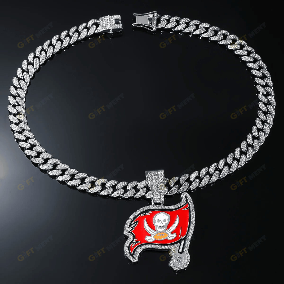 Tampa Bay Buccaneers Hip Hop Iced Out Bling Pendant Cuban Chain