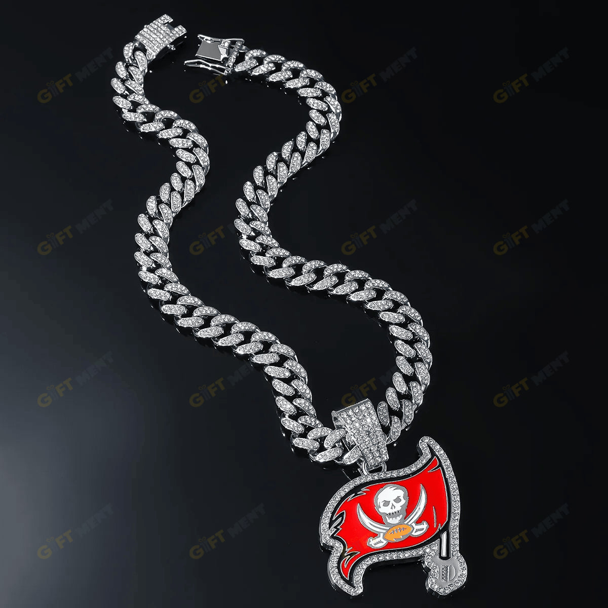 Tampa Bay Buccaneers Hip Hop Iced Out Bling Pendant Cuban Chain