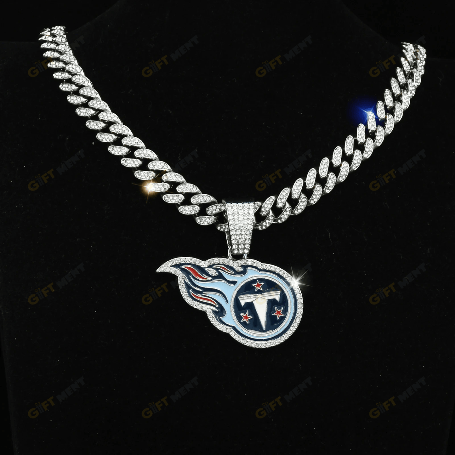 Tennessee Titans Hip Hop Iced Out Bling Pendant Cuban Chain
