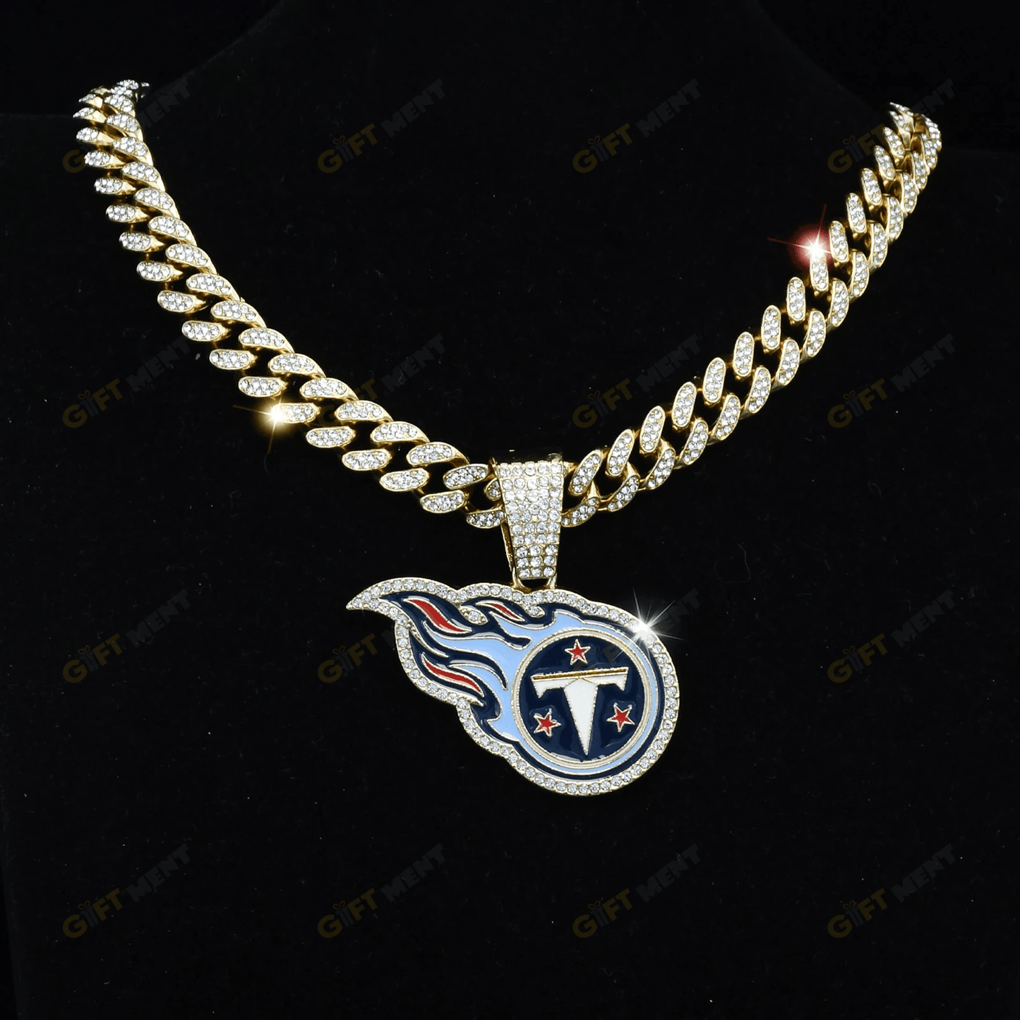 Tennessee Titans Hip Hop Iced Out Bling Pendant Cuban Chain
