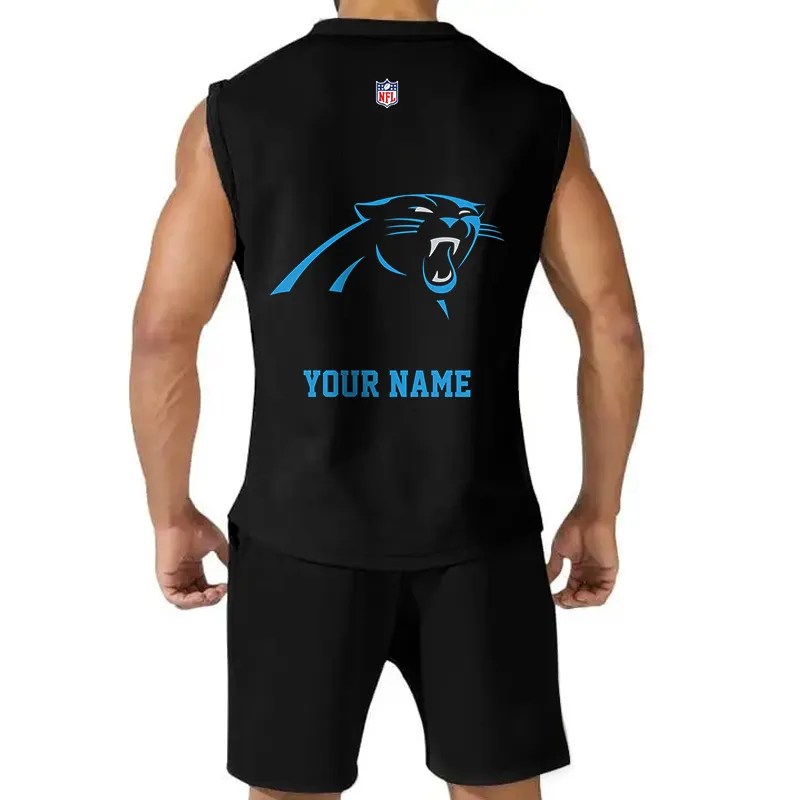 Carolina Panthers Combo Men Jersey Tank Top and Shorts AZICOTATTMS00031