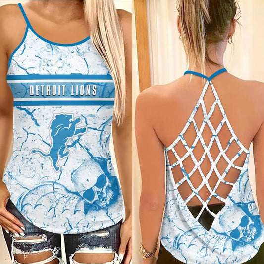 Detroit Lions Criss Cross Tank Top BGCCTANK176