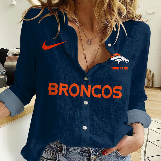 Denver Broncos Personalized Woman Shirt AZBTLWS000021