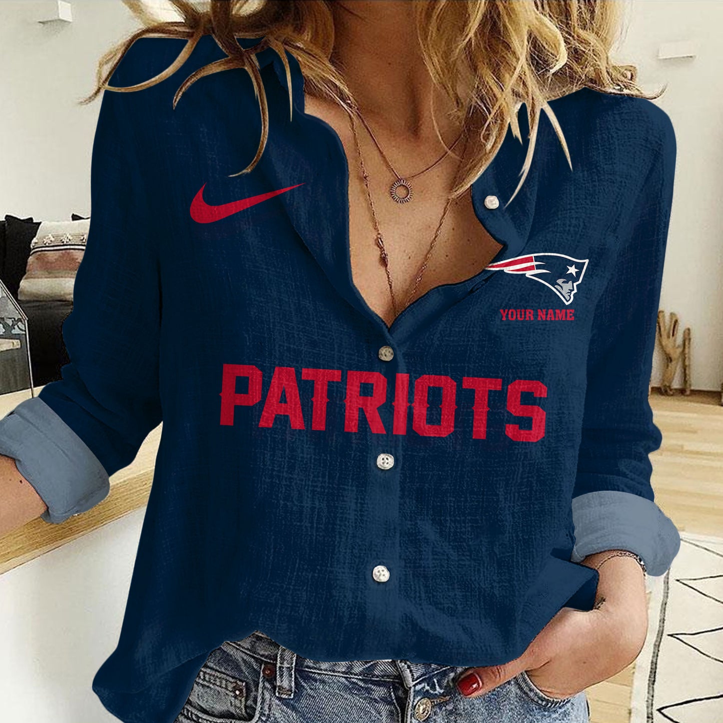 New England Patriots Personalized Woman Shirt AZBTLWS000004