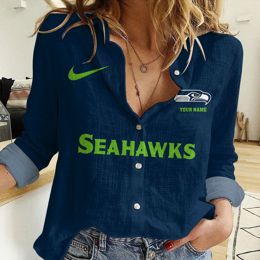 Seattle Seahawks Personalized Woman Shirt AZBTLWS000030