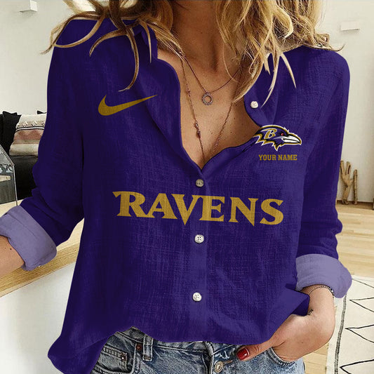 Baltimore Ravens Personalized Woman Shirt AZBTLWS000014