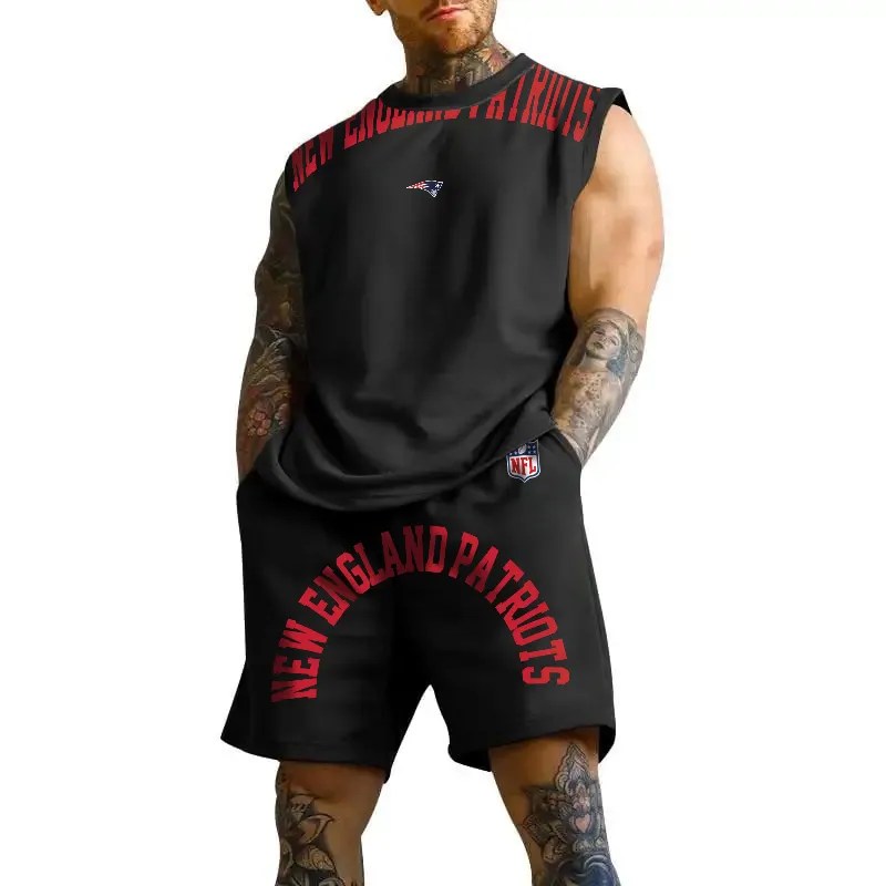 New England Patriots Combo Men Jersey Tank Top and Shorts AZICOTATTMS00004