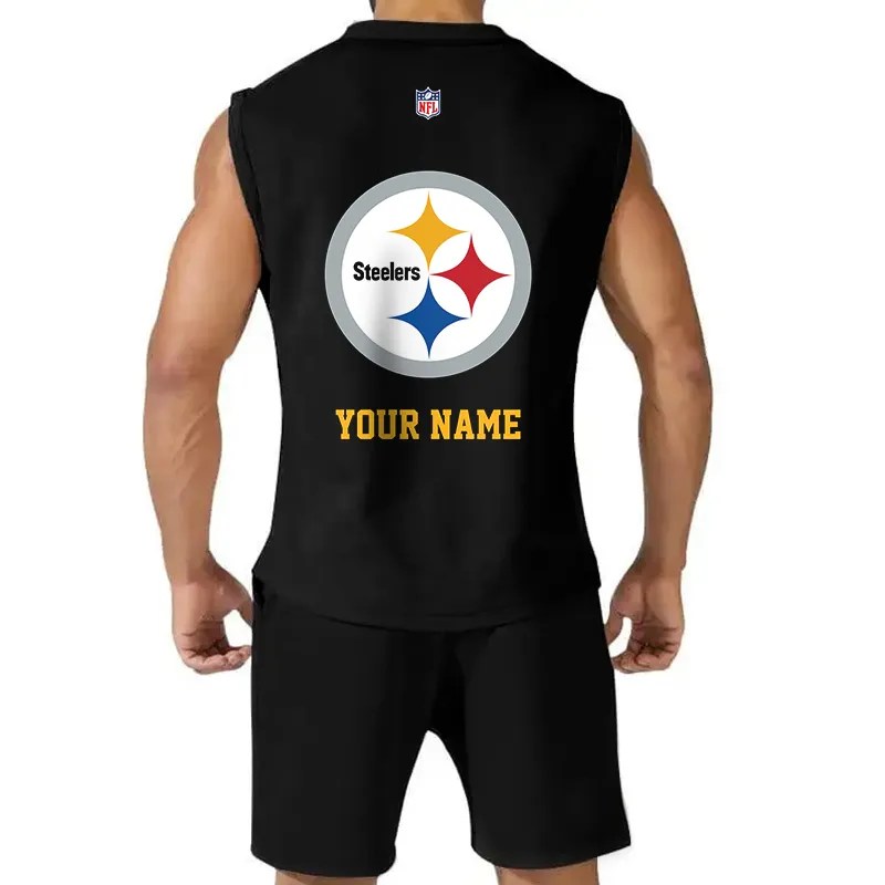 Pittsburgh Steelers Combo Men Jersey Tank Top and Shorts AZICOTATTMS00001