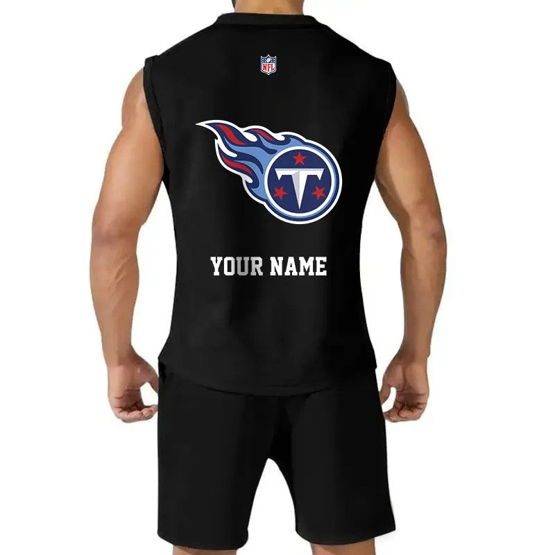 Tennessee Titans Combo Men Jersey Tank Top and Shorts AZICOTATTMS00014