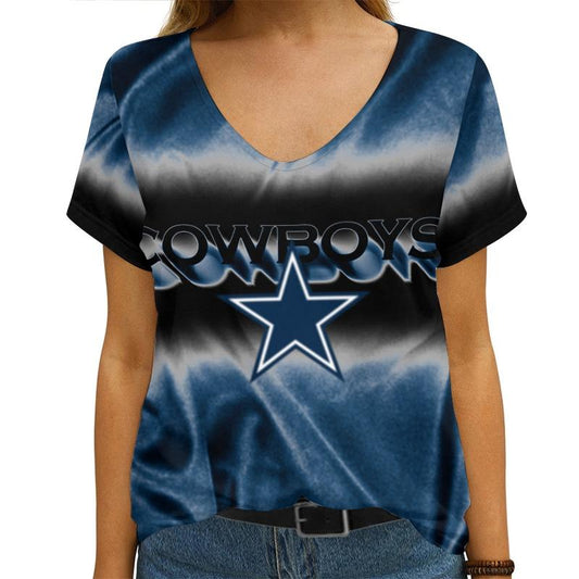 Dallas Cowboys V-neck Women T-shirt AGCWTS609