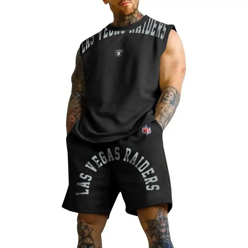 Las Vegas Raiders Combo Men Jersey Tank Top and Shorts AZICOTATTMS00005