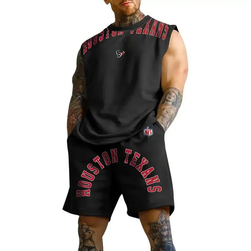 Houston Texans Combo Men Jersey Tank Top and Shorts AZICOTATTMS00013