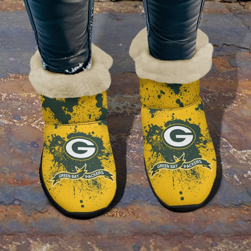 Green Bay Packers Comfy Winter Snow Boots AZDDWSB000105