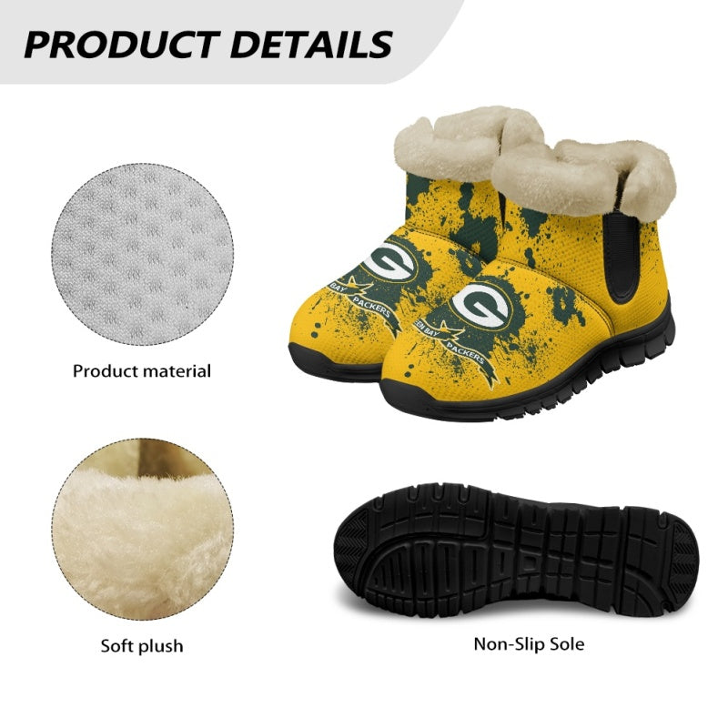 Green Bay Packers Comfy Winter Snow Boots AZDDWSB000105