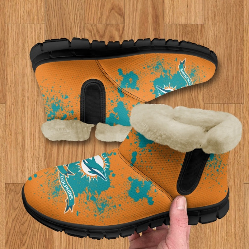 Miami Dolphins Comfy Winter Snow Boots AZDDWSB000126