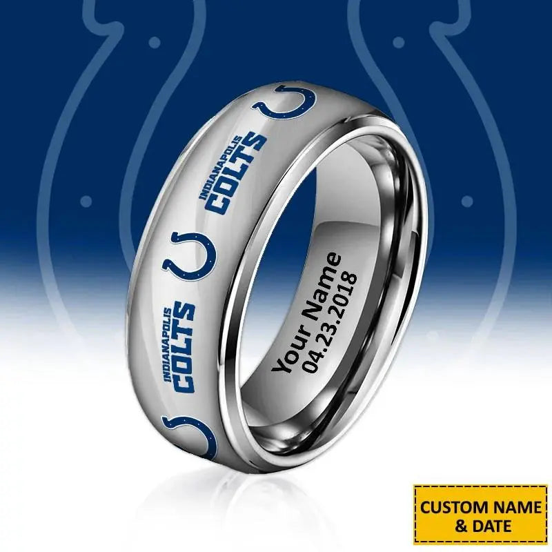 Indianapolis Colts Special Stainless Ring Custom Name AZBTSR000034