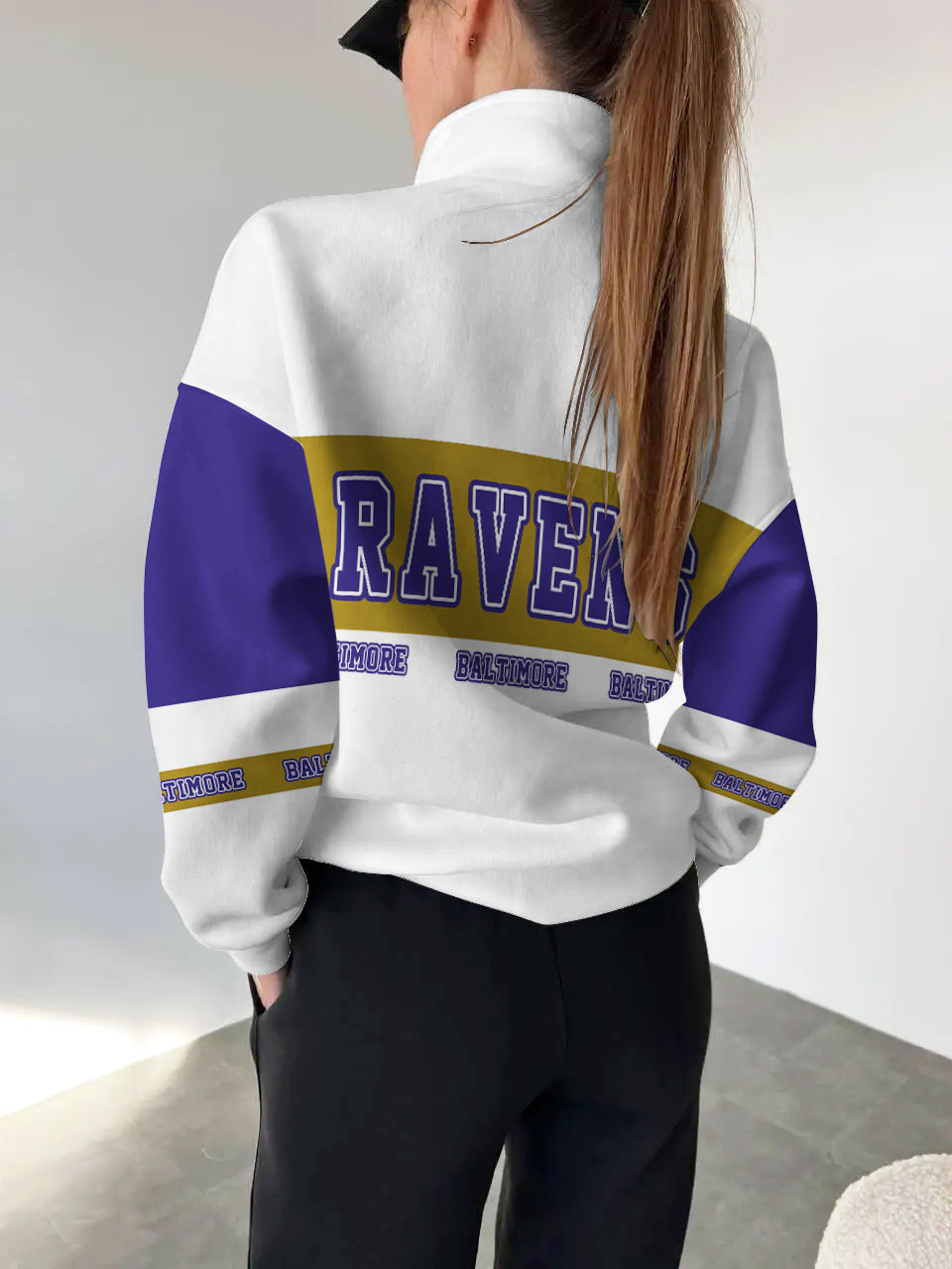 Baltimore Ravens Casual Colorful Stand Collar Sweatshirt AZBTSCSW000312