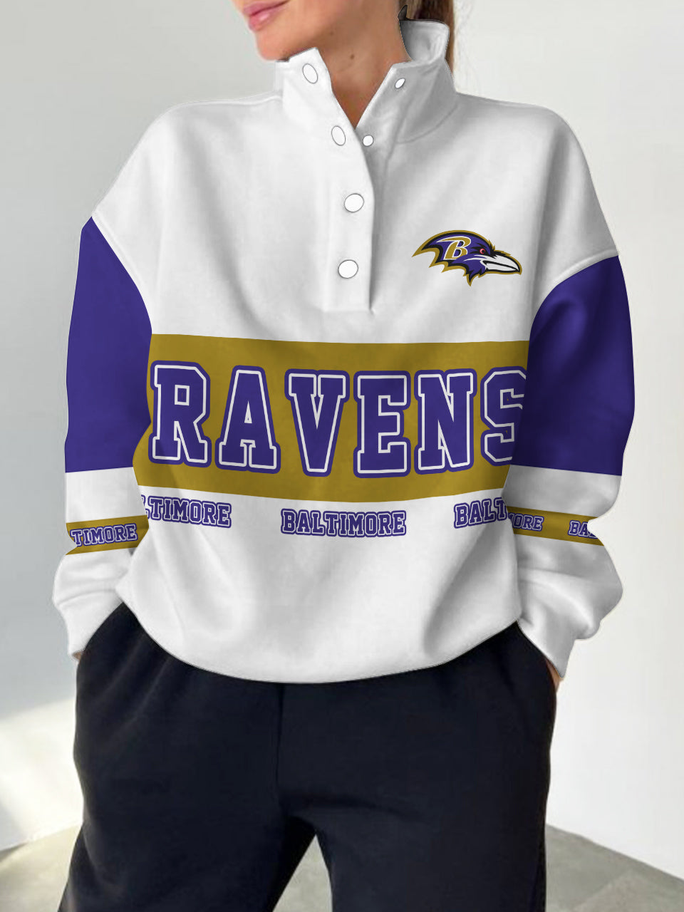 Baltimore Ravens Casual Colorful Stand Collar Sweatshirt AZBTSCSW000312