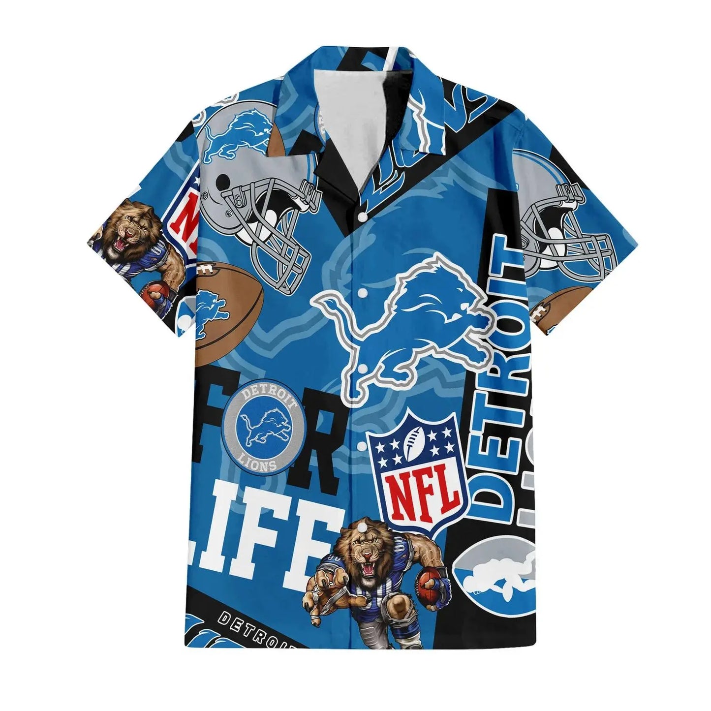 Detroit Lions Custom Limited Edition For Life Hawaiian Shirt and Shorts AZHAHWSS000261
