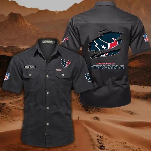 Houston Texans Men’s Short Sleeve Cargo Shirts New 2025 AZBT2DCGS000013