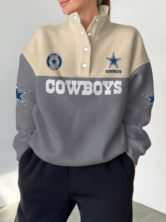 Dallas Cowboys Casual Colorful Stand Collar Sweatshirt AZBTSCSW000265
