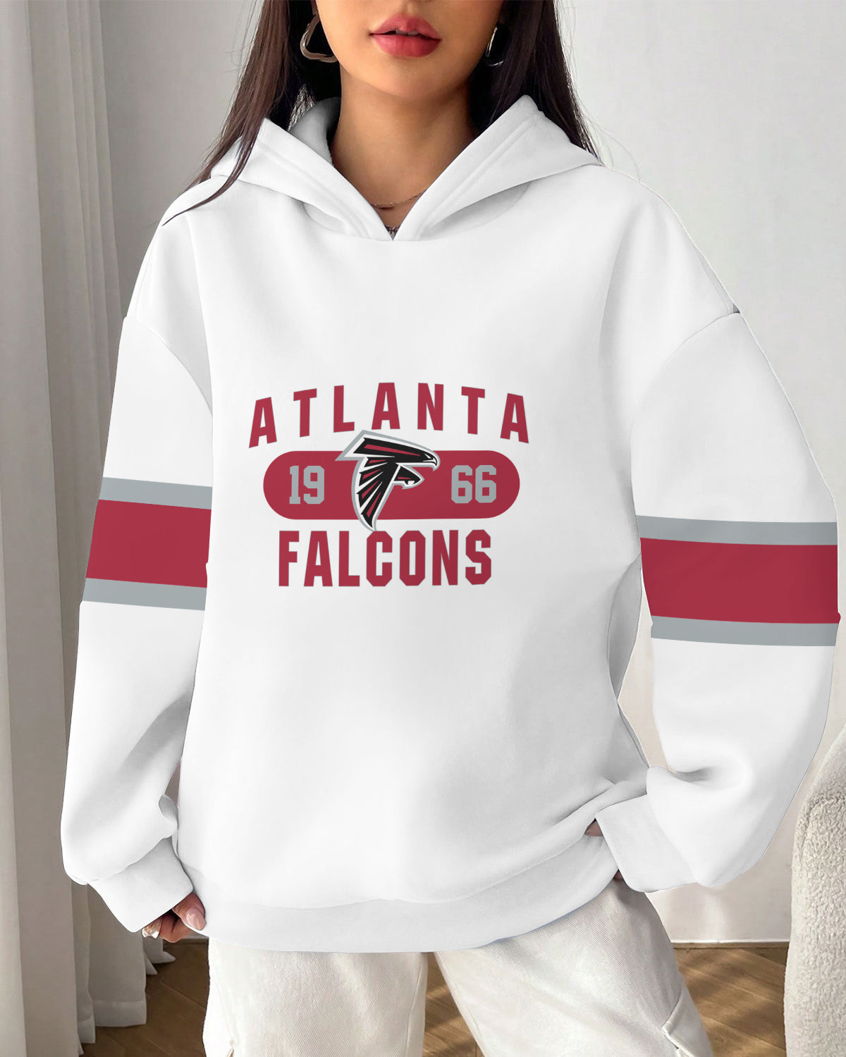 Atlanta Falcons Printed Hooded Pocket Pullover Hoodie AZBTPH000044