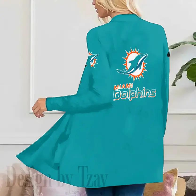 Miami Dolphins Women Patch Pocket Cardigan BT117