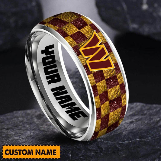 Washington Commanders Special Stainless Ring Custom Name AZBTSR000026