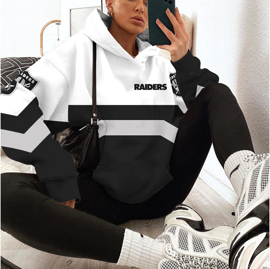 Las Vegas Raiders Printed Hooded Pocket Pullover Hoodie AZBTPH000008
