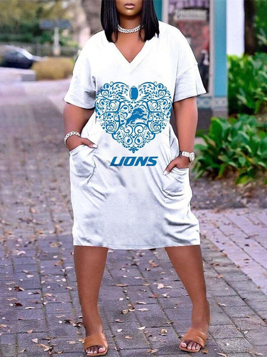 Detroit V-neck Casual Pocket Dress Limited Edition AZBTVCPD000485