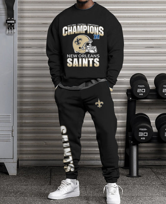 New Orleans Saints Combo 3D Sweatsuit and Sweatpants Unisex CBSP42