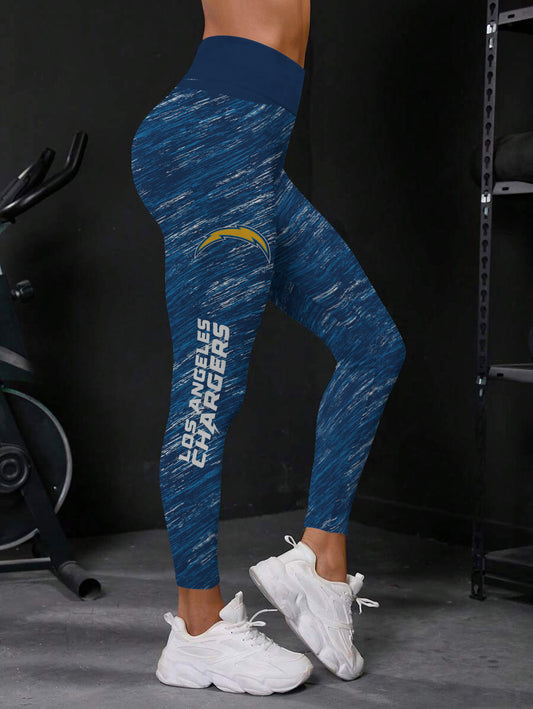 Los Angeles Chargers High Waist Push Up Printed Leggings (1)