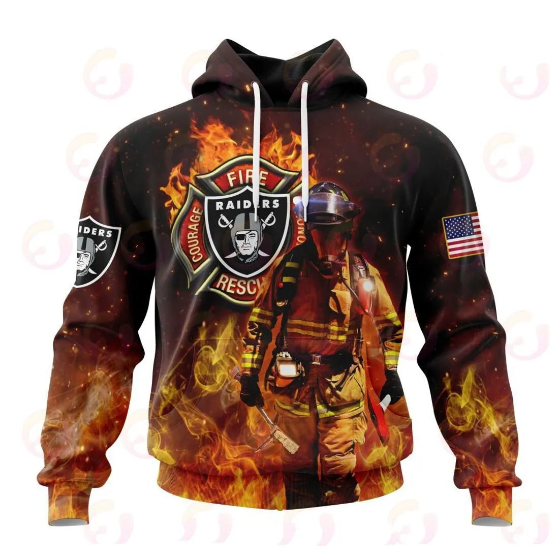 Las Vegas Raiders Honor Firefighters – First Responders All Over Printed T-shirt Sweatshirt Hoodie AZCHD840