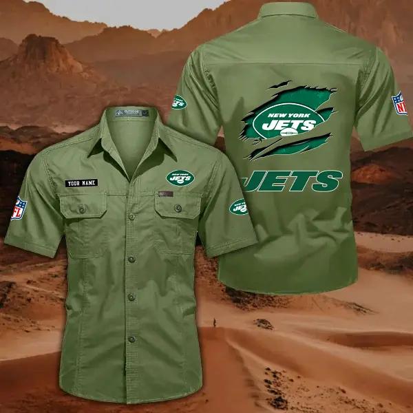 New York Jets Men’s Short Sleeve Cargo Shirts New 2025 AZBT2DCGS000025