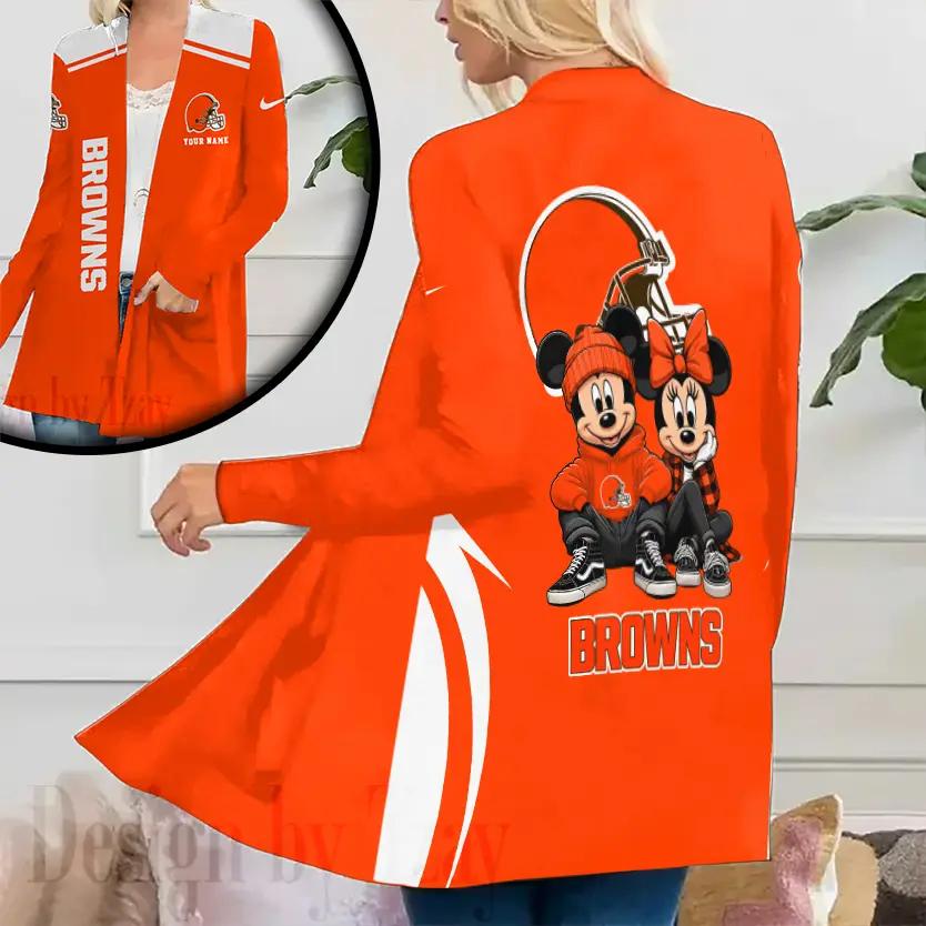 Cleveland Browns Women Patch Pocket Cardigan BT047