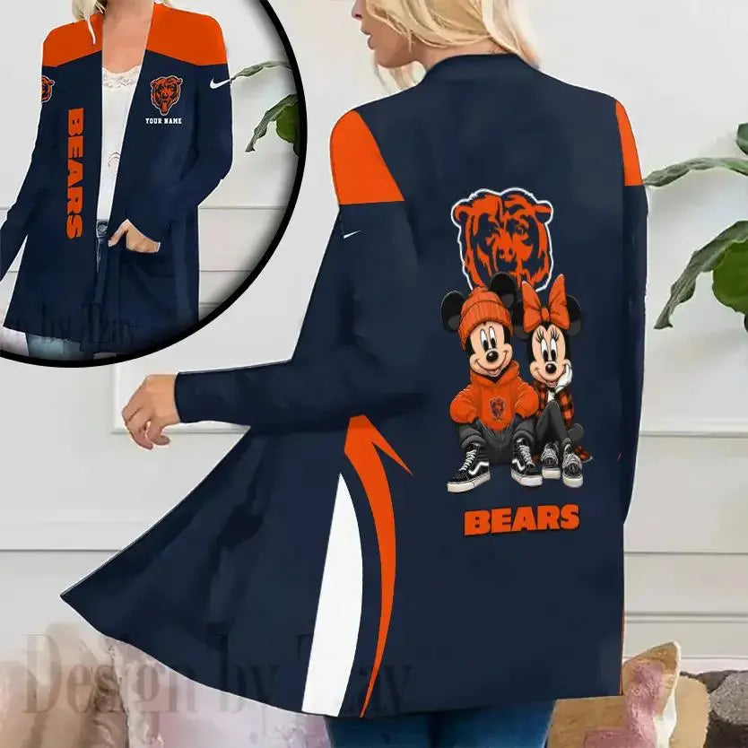 Chicago Bears Women Patch Pocket Cardigan BT034
