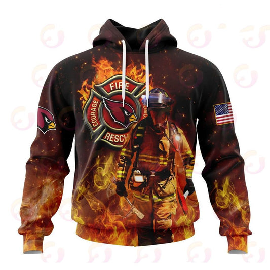 Arizona Cardinals Honor Firefighters – First Responders All Over Printed T-shirt Sweatshirt Hoodie AZCHD824