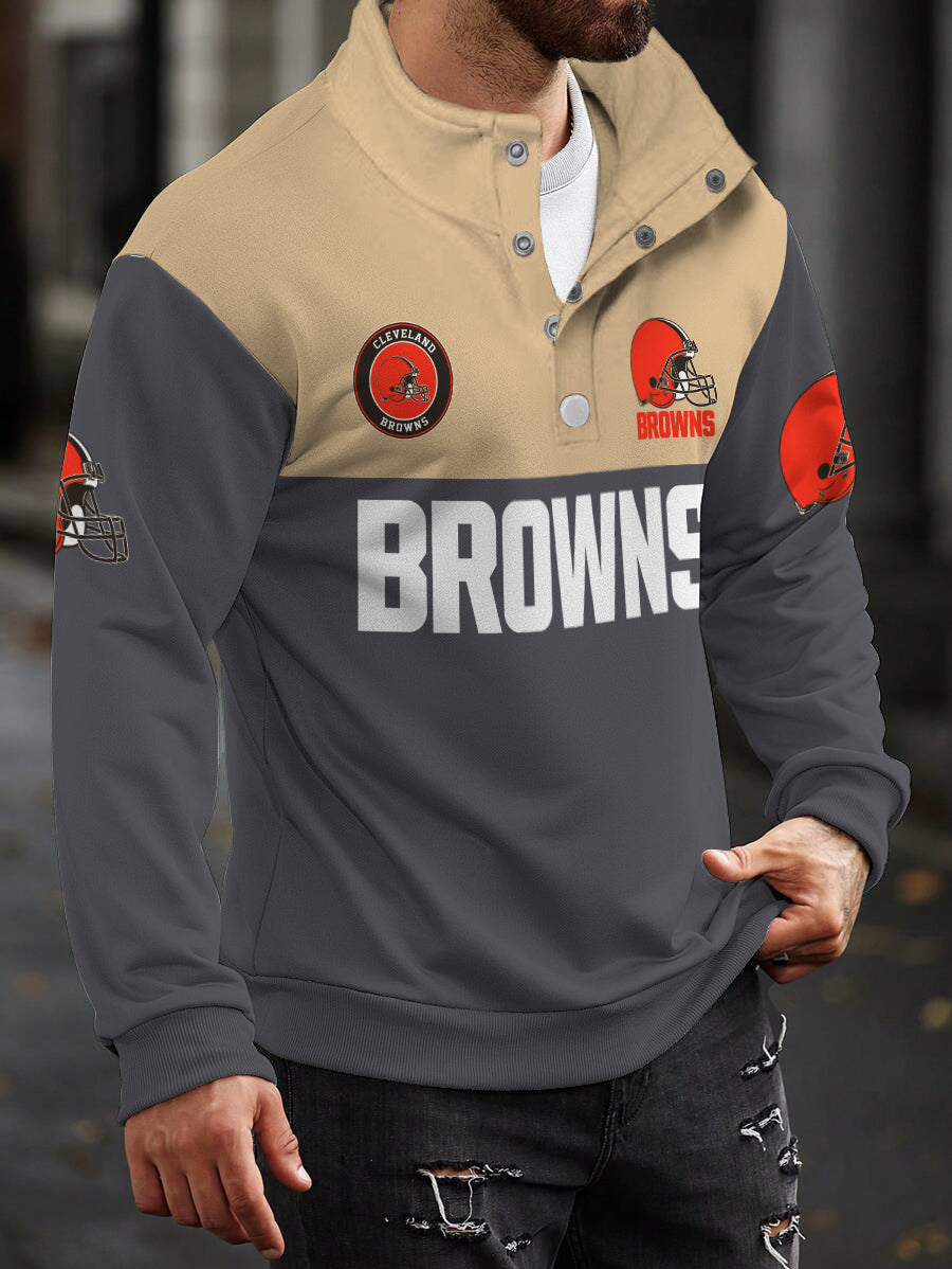 Cleveland Browns Casual Colorful Stand Collar Sweatshirt AZBTSCSW000325
