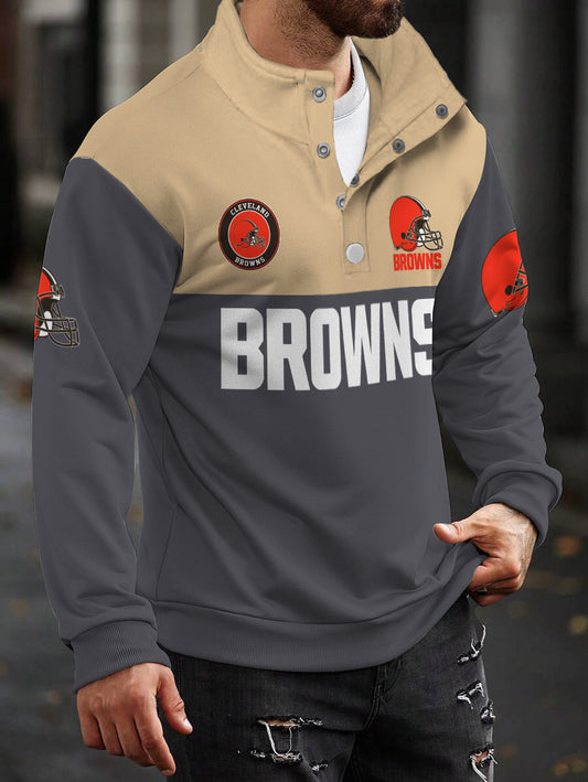 Cleveland Browns Casual Colorful Stand Collar Sweatshirt AZBTSCSW000325